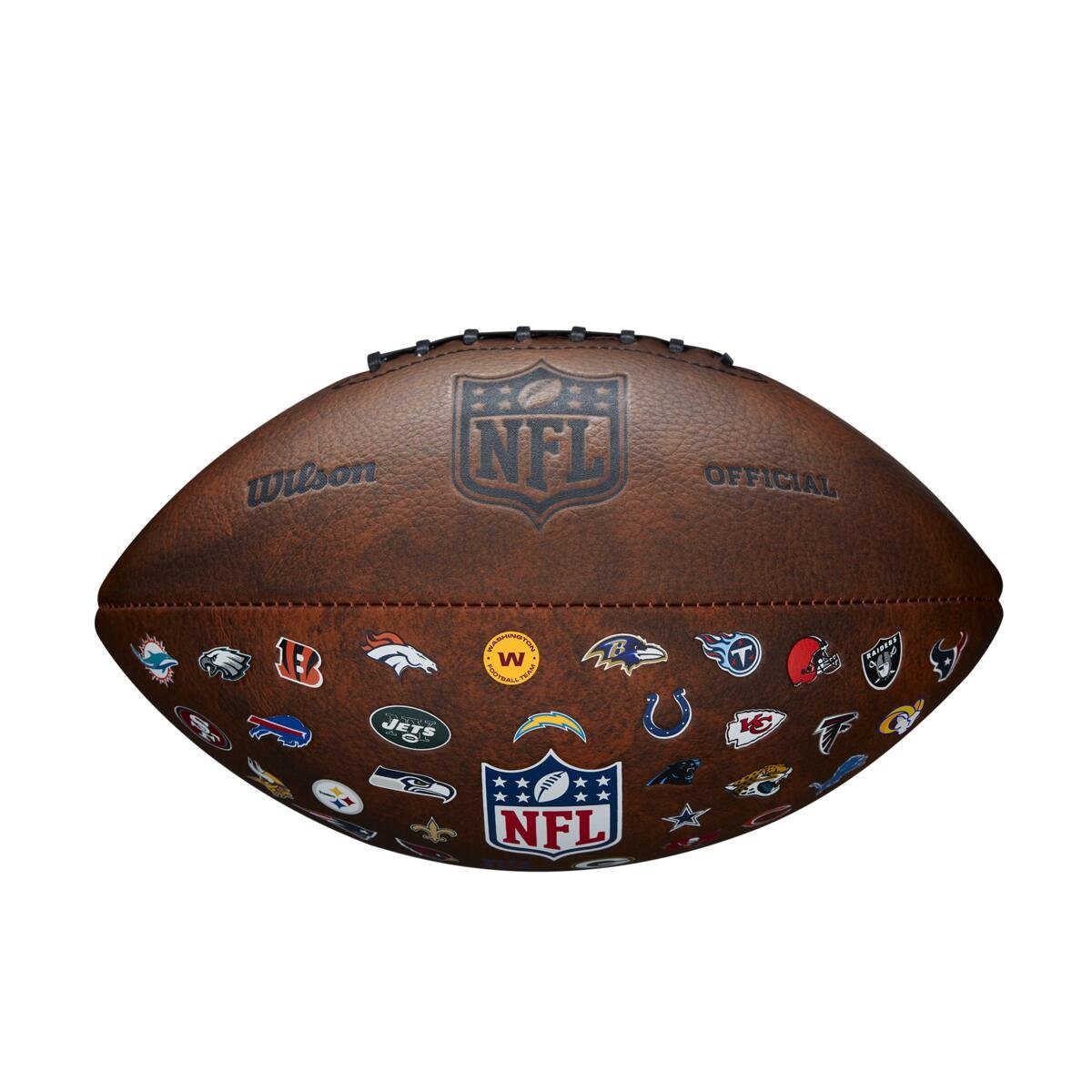 Lopta Wilson NFL Off Throwback 32 Logo tímu - hnedá
