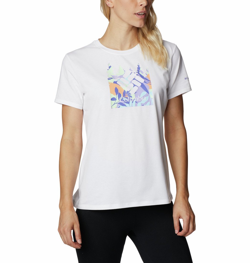 Tričko Columbia Sun Trek™ SS Graphic Tee W - biela/florálne logo
