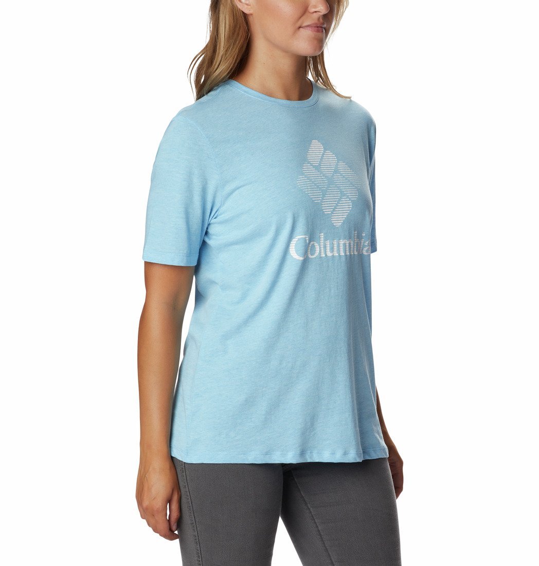 Tričko Columbia Bluebird Day™ Relaxed Crew Neck T-Shirt W - svetlo modrá/logo