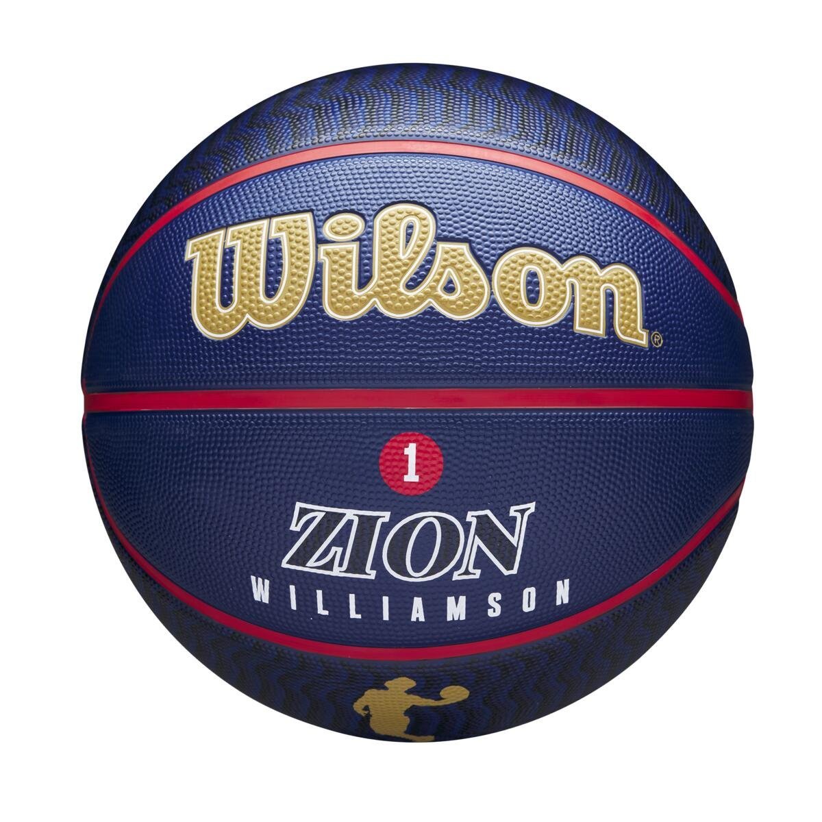 Lopta Wilson NBA Player Icon Outdoor Bskt Zion - modrá/zlatá