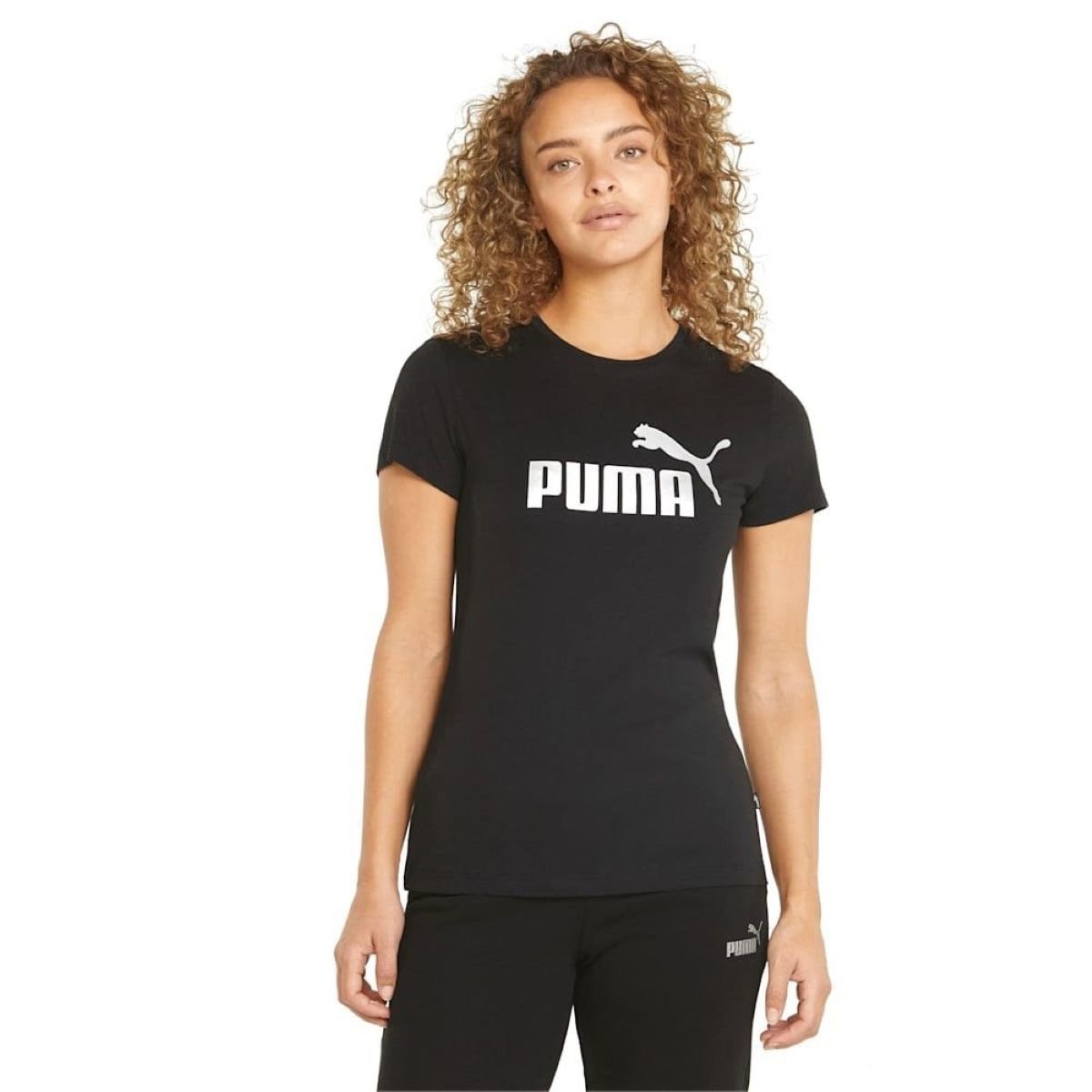 Tričko Puma ESS+ Metallic Logo Tee W - čierna