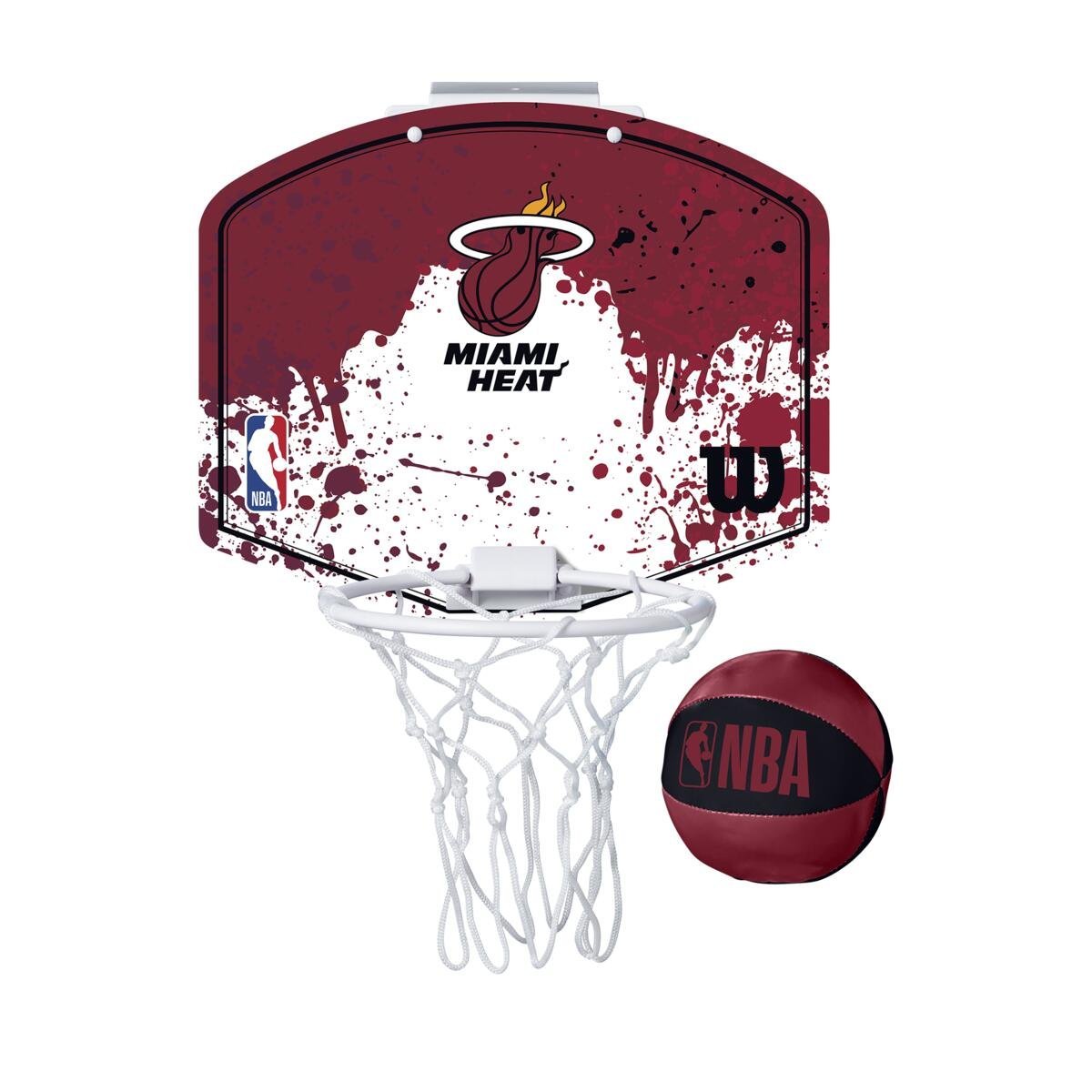 Basketbalový kôš Wilson NBA Team Mini Hoop Mia Heat - červená