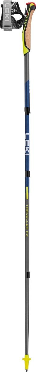 Lyžiarske palice + koliesko Leki Traveller FX.One Carbon Uni - modrá/šedá/žltá