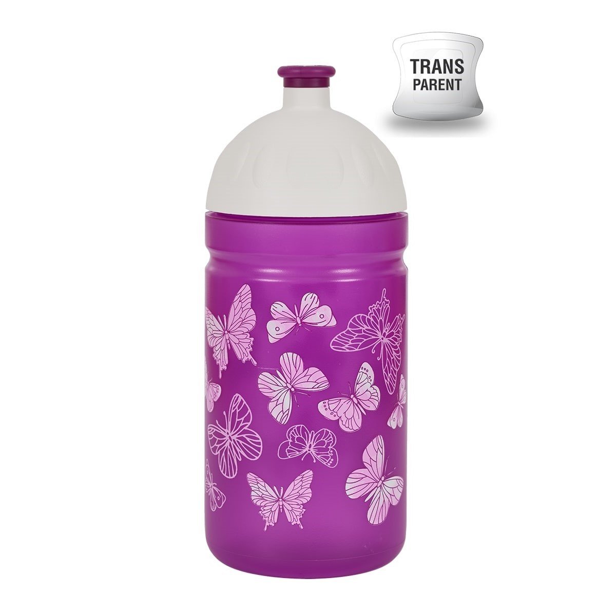 Fľaša Zdravá láhev Butterflies (500 ml) - fialová