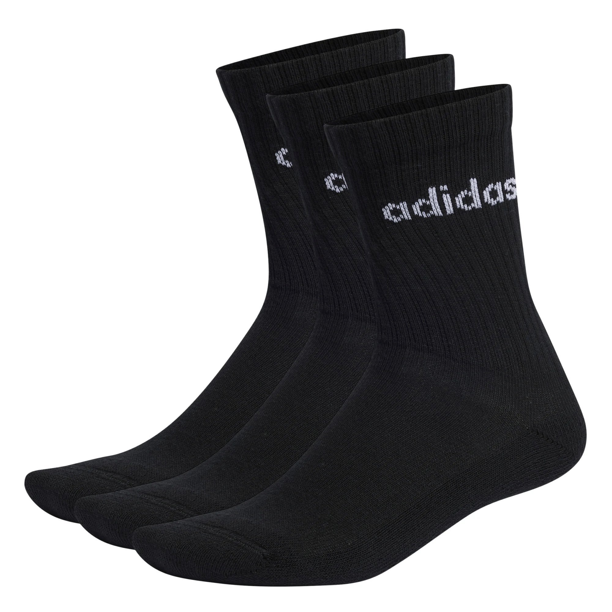 Ponožky Adidas Linear Crew Cushioned 3P - čierna/biela