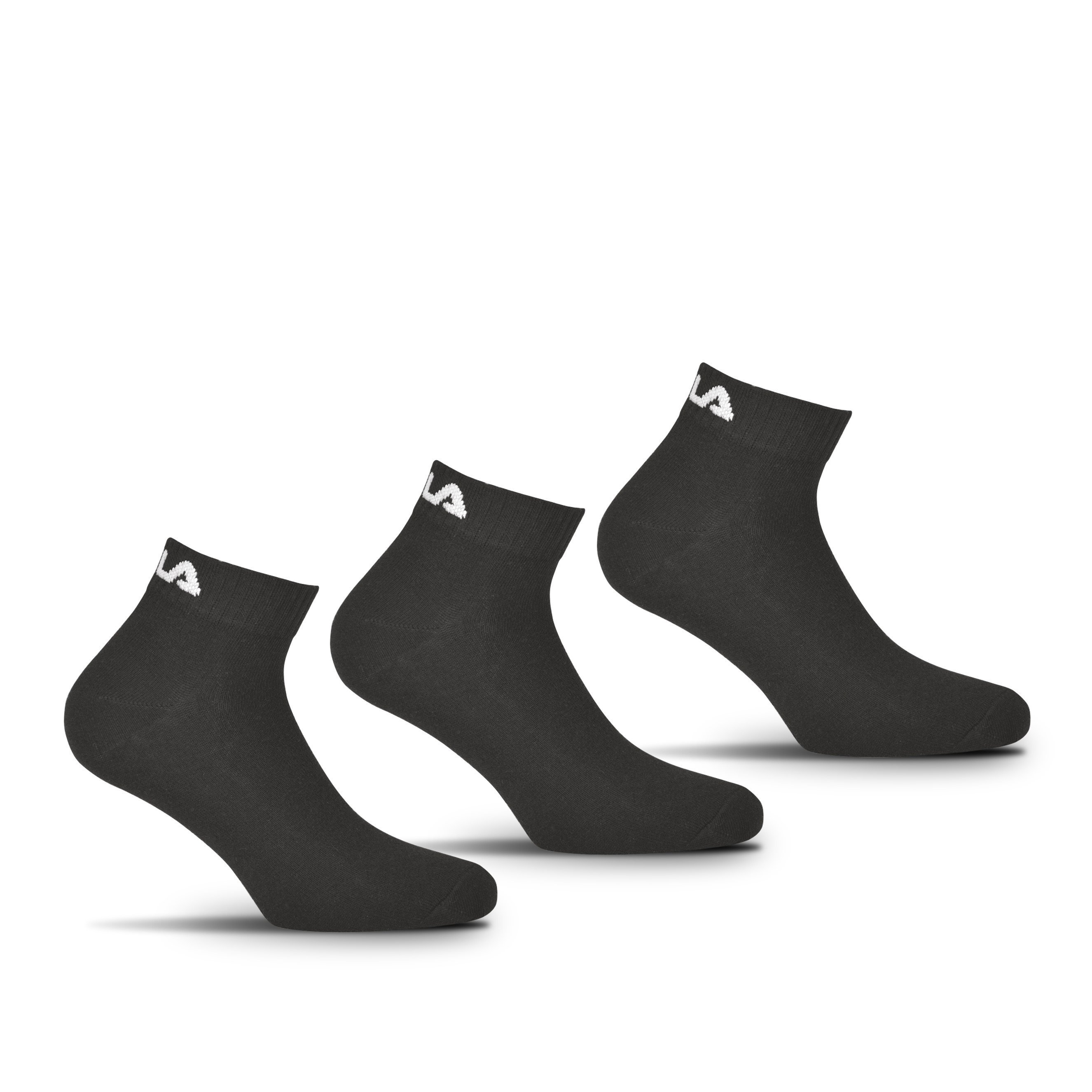 Ponožky Fila Quarter Plain 3 Pack Socks - čierna