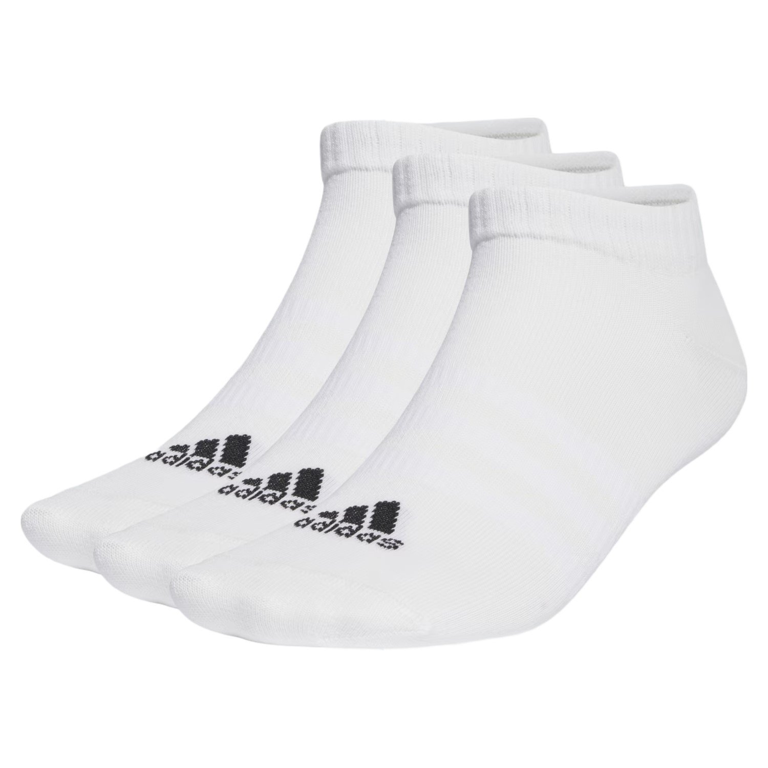 Tenké ponožky Adidas Sportswear Low 3P - biela/čierna