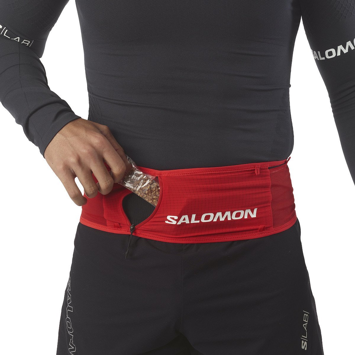 Opasok Salomon S LAB Belt - červená/čierna