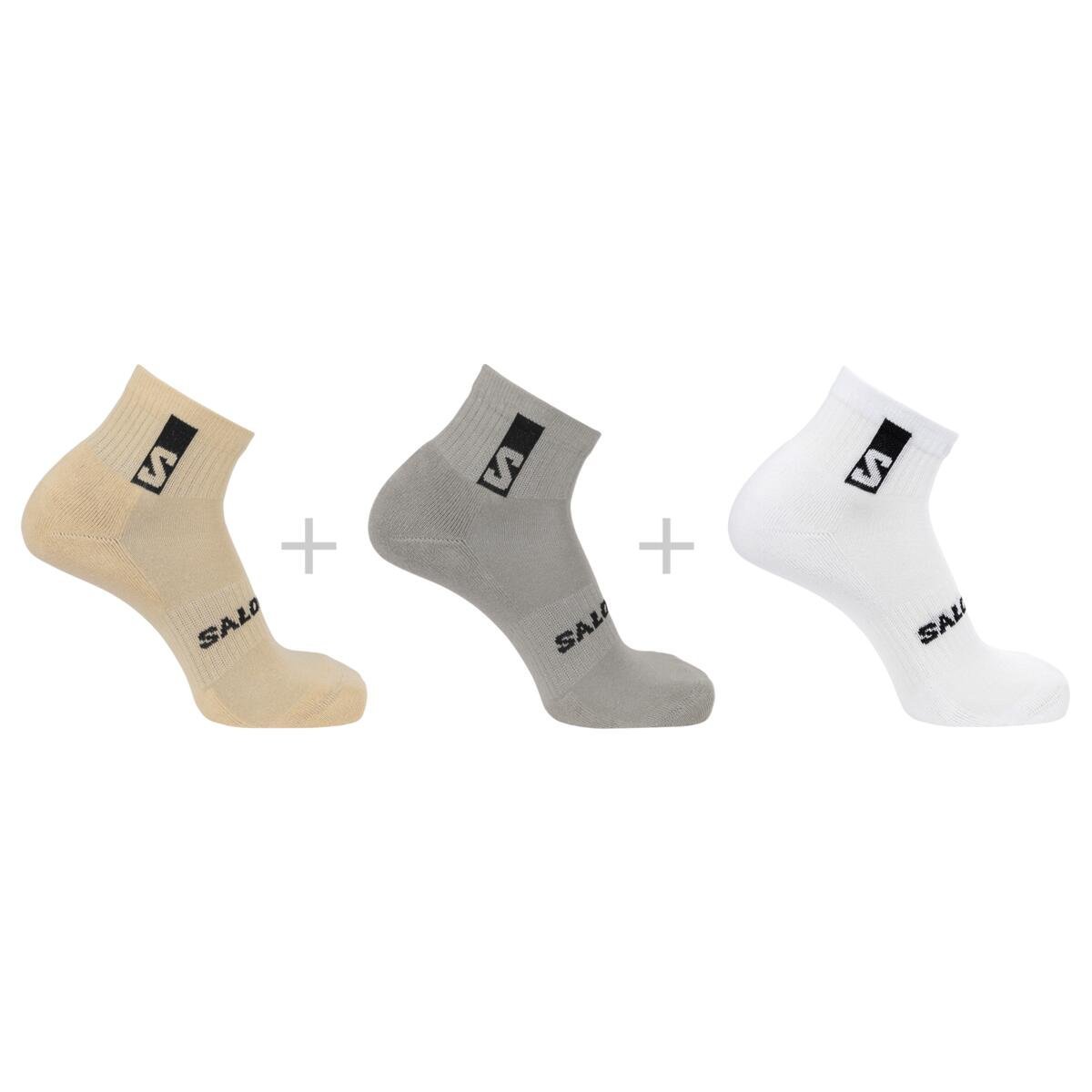 Ponožky Salomon Everyday Ankle 3-Pack Uni Socks - žltá/sivá/biela