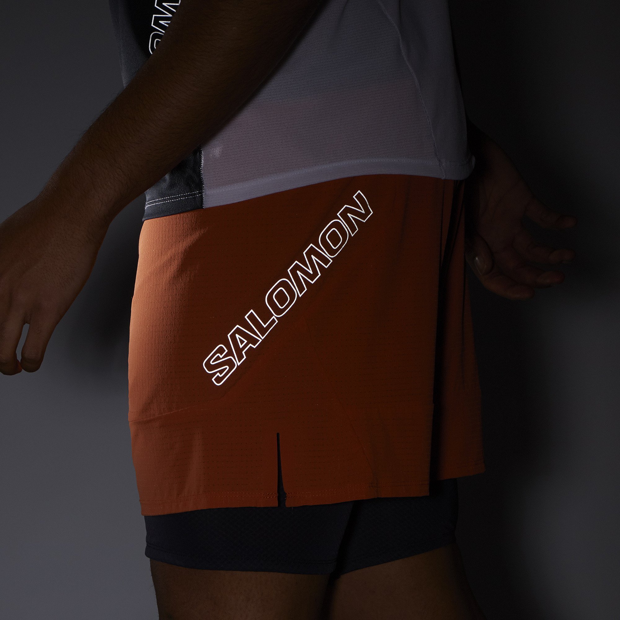 Šortky Salomon Sense 2in1 Shorts M - oranžová