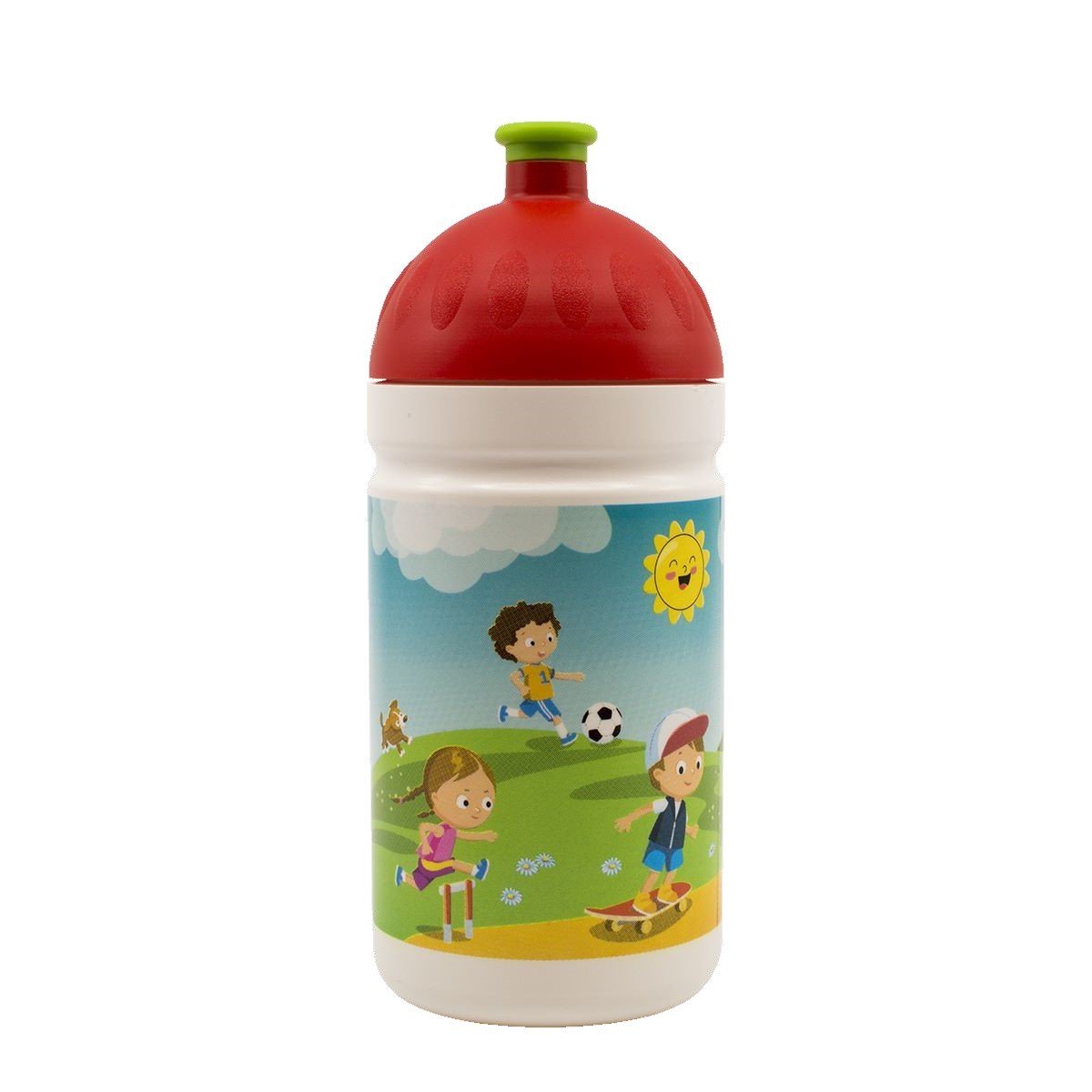 Zdravá fľaša Malí športovci (500 ml) - biela/červená