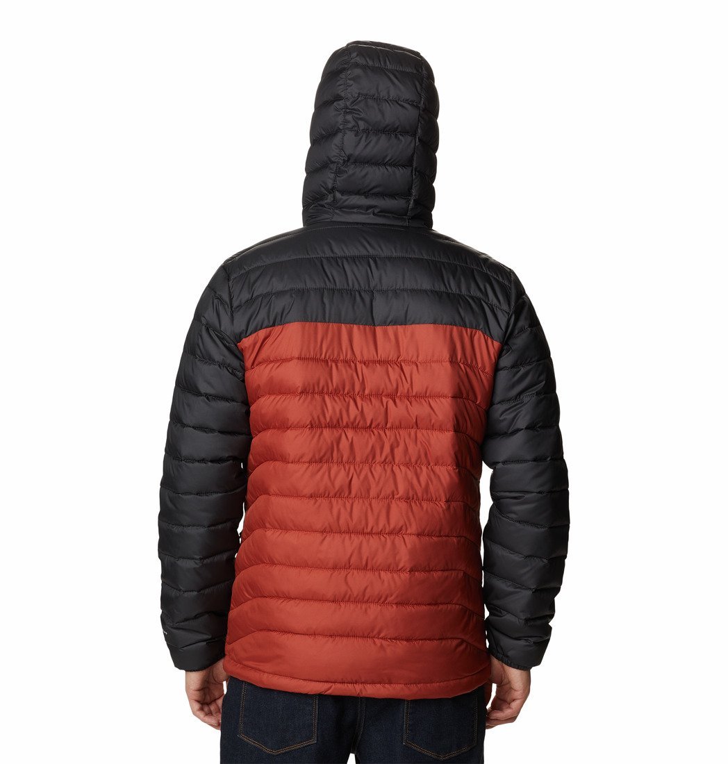 Bunda Columbia Powder Lite™ Hooded Jacket M - červená/sivá