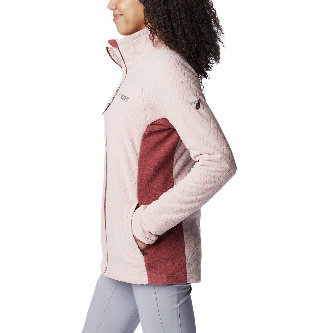 Mikina Columbia Titan Pass™ 3.0 Full Zip Fleece W - ružová/červená