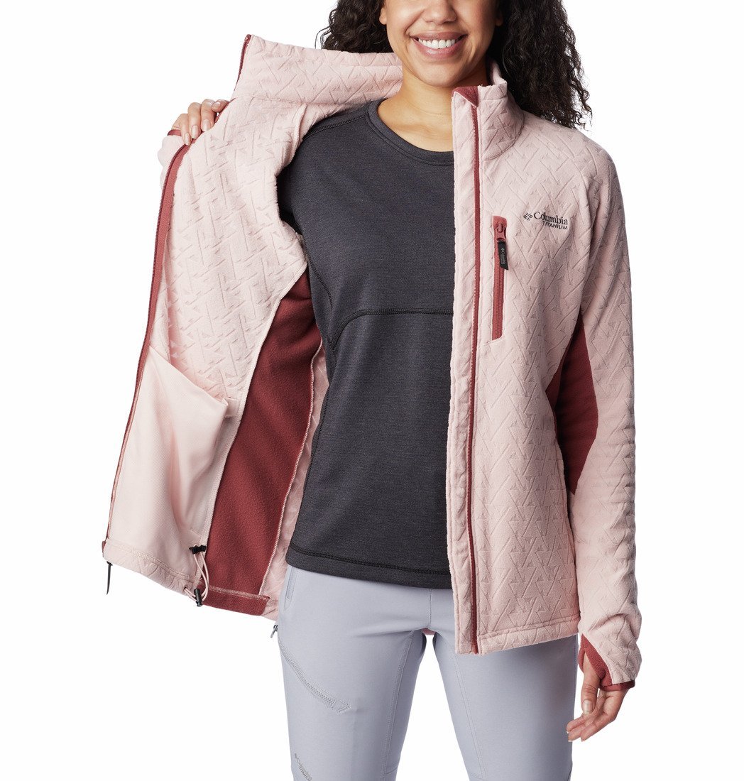 Mikina Columbia Titan Pass™ 3.0 Full Zip Fleece W - ružová/červená