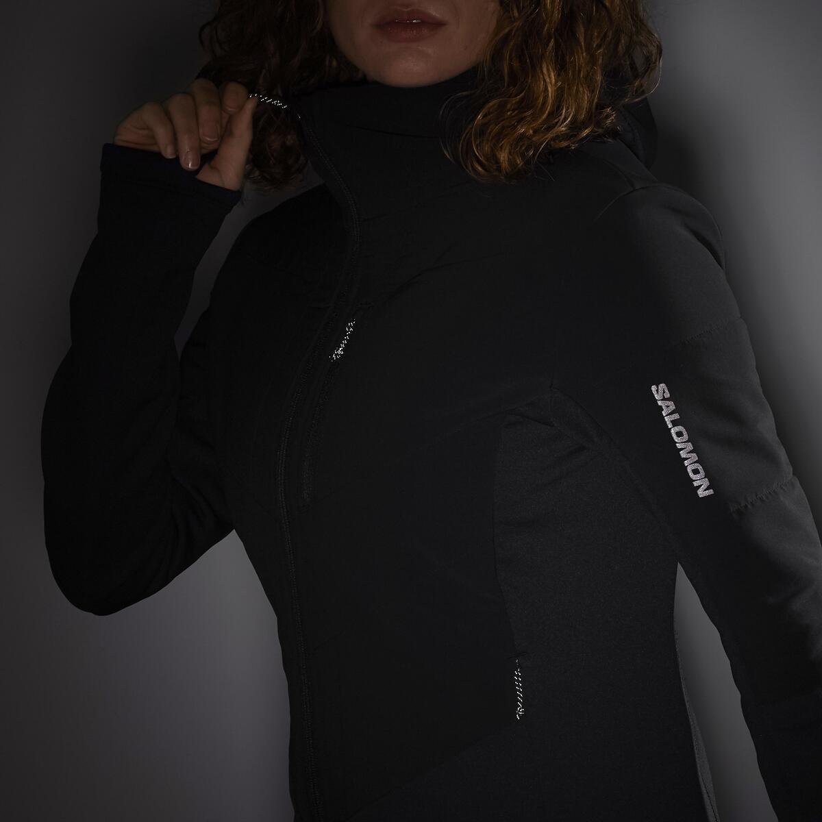 Bunda Salomon Outline Warm Hybrid HD W Jacket - čierna