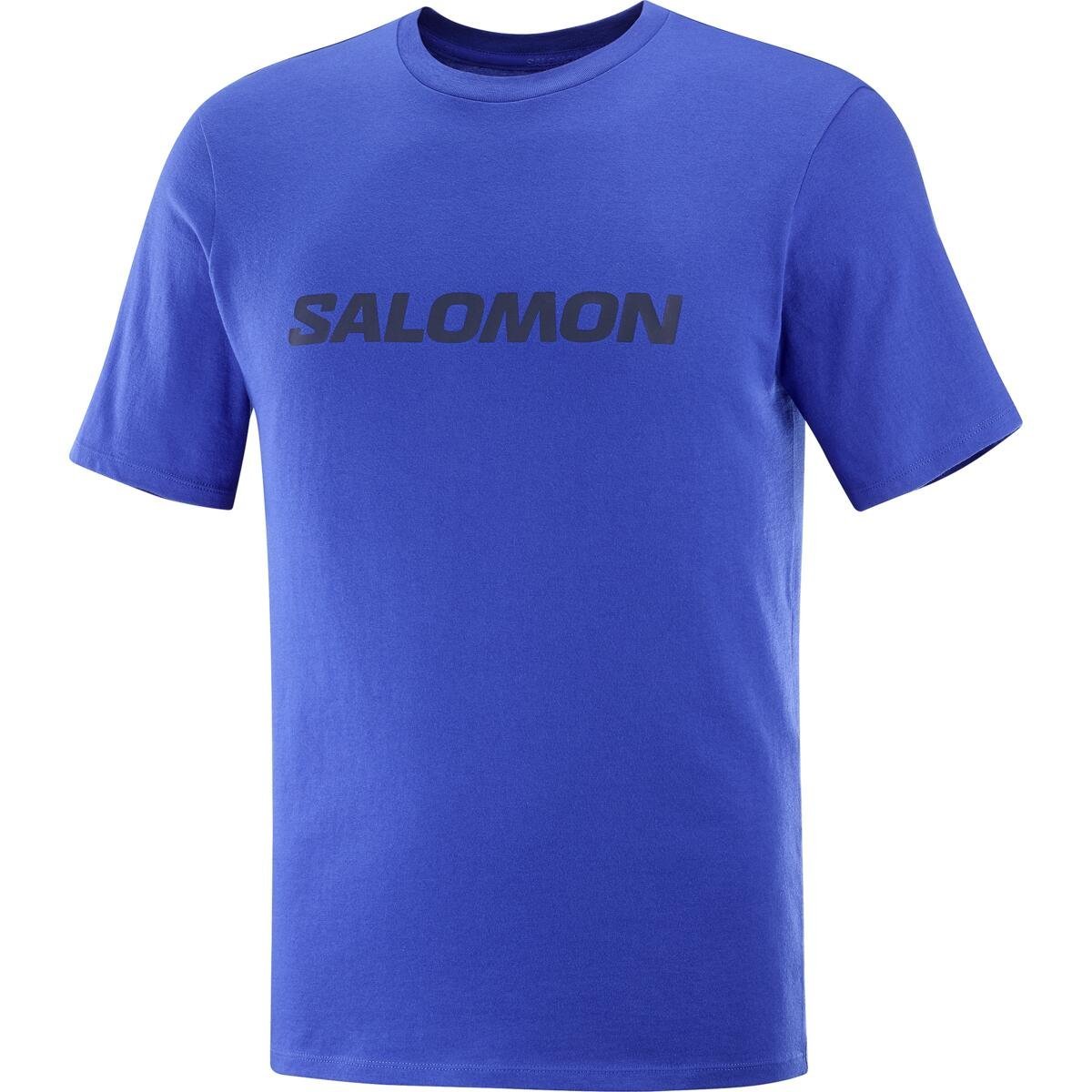 Tričko Salomon Logo Performance SS Tee M - modrá