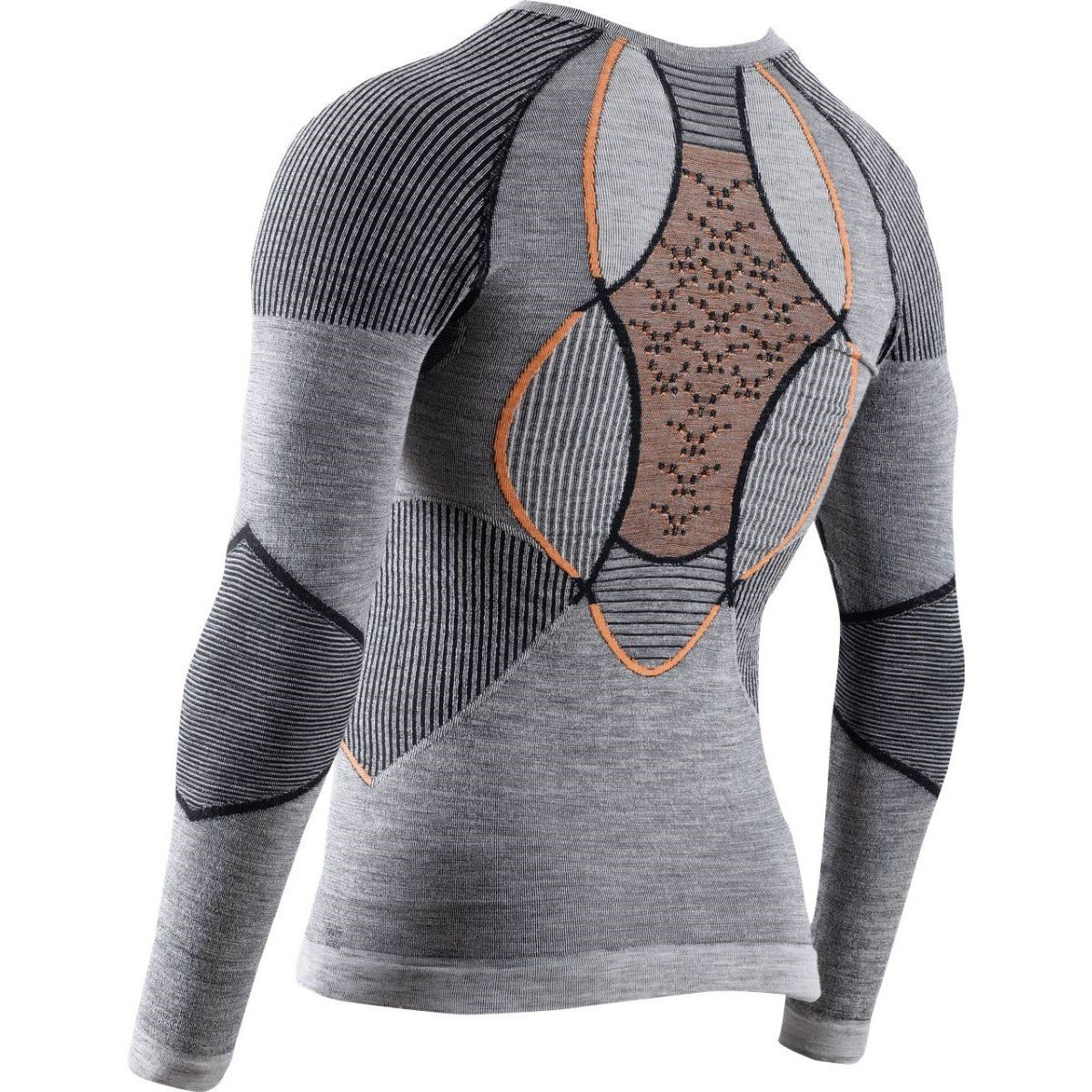 Tričko X-Bionic Merino Shirt LG SL M - sivá/oranžová