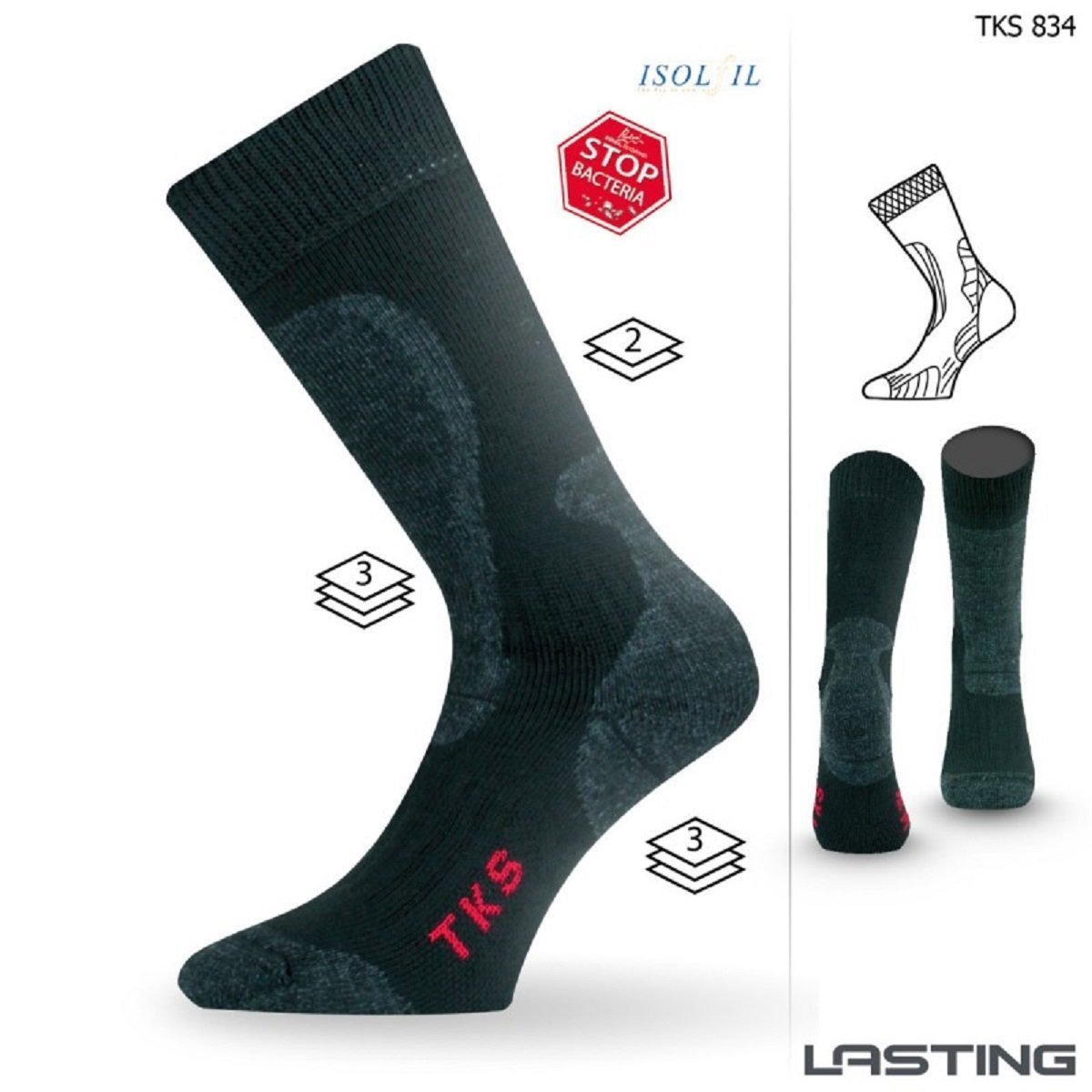 Ponožky Lasting TKS - čierna