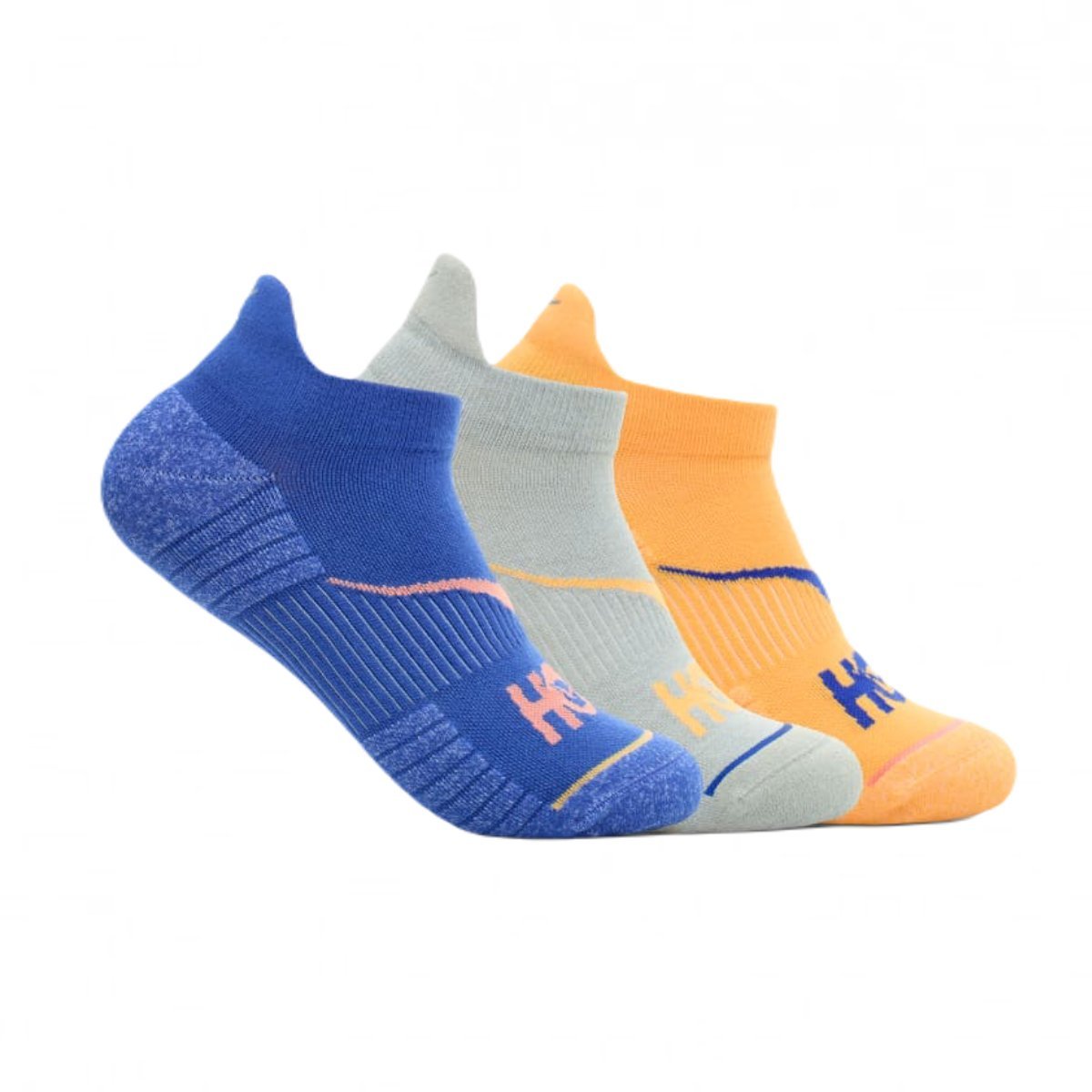 Ponožky Hoka No-Show Run Sock 3-Pack U - modrá/sivá/oranžová