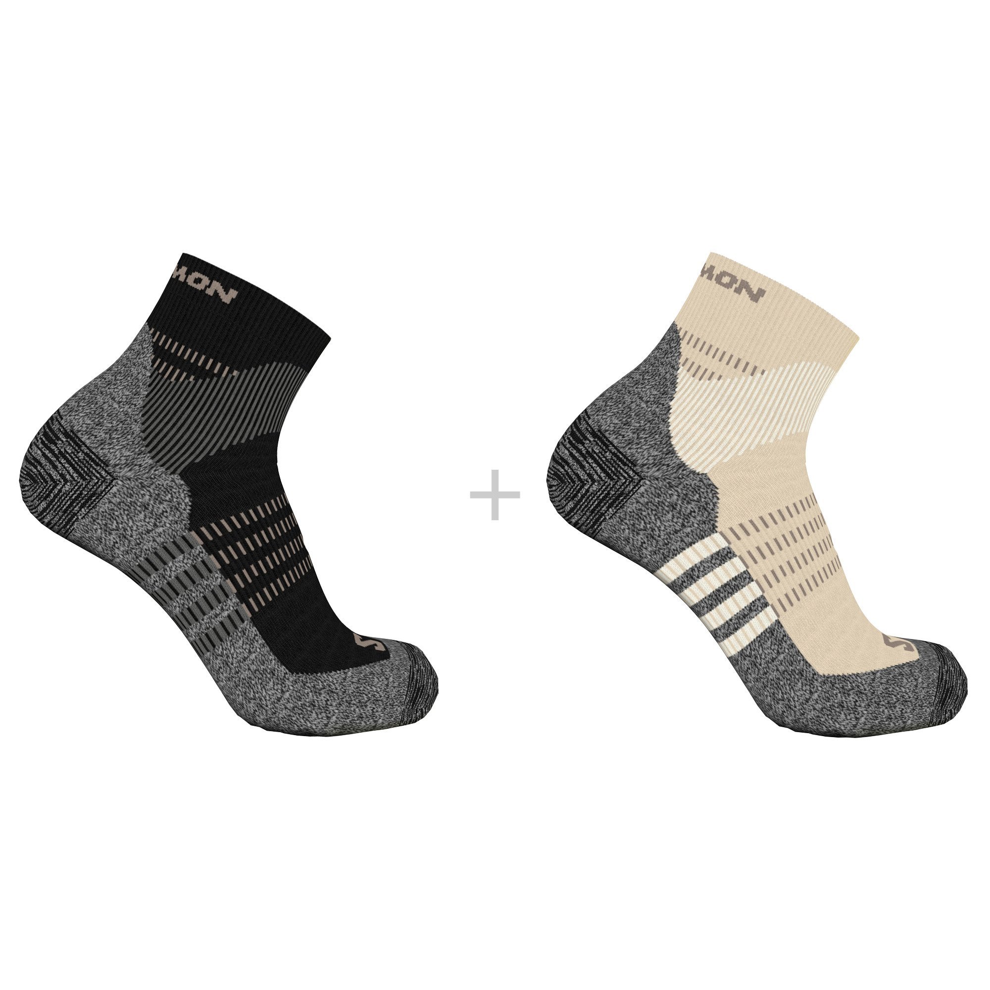 Ponožky Salomon X Ultra Access Quarter 2-Pack - Black/Beige