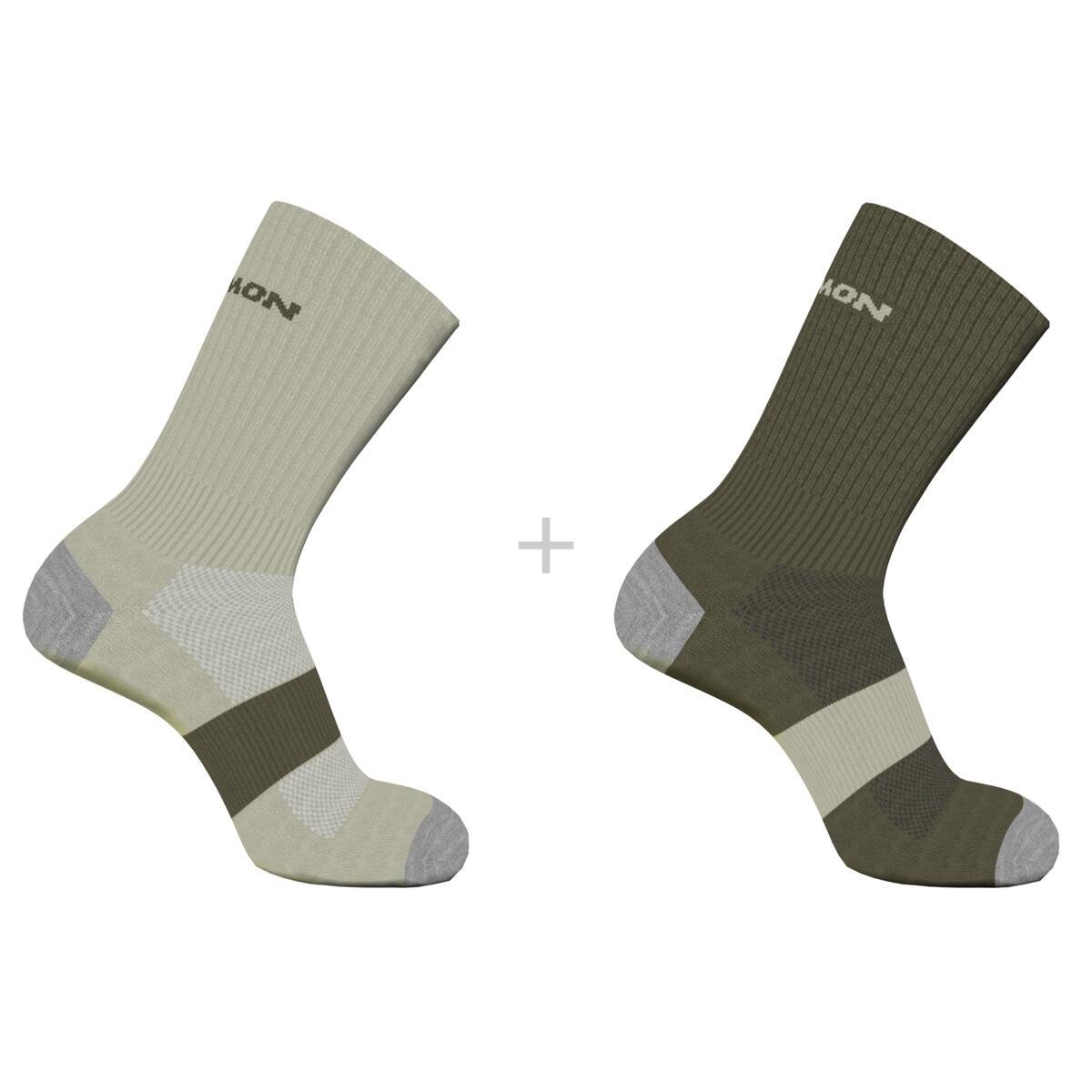 Ponožky Salomon Evasion Crew 2-Pack - béžové/zelené