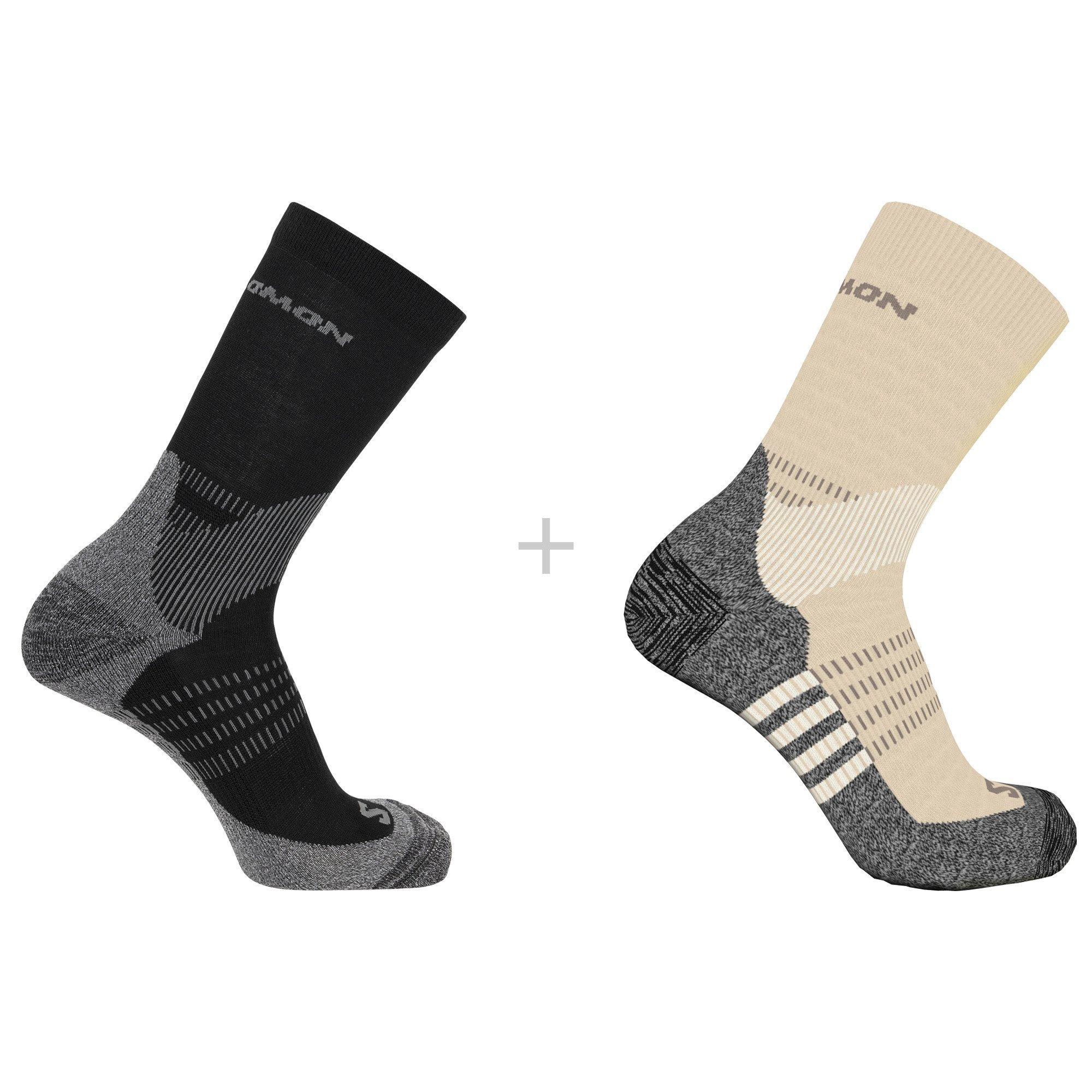 Ponožky Salomon X Ultra Access Crew 2-Pack - béžové/čierne