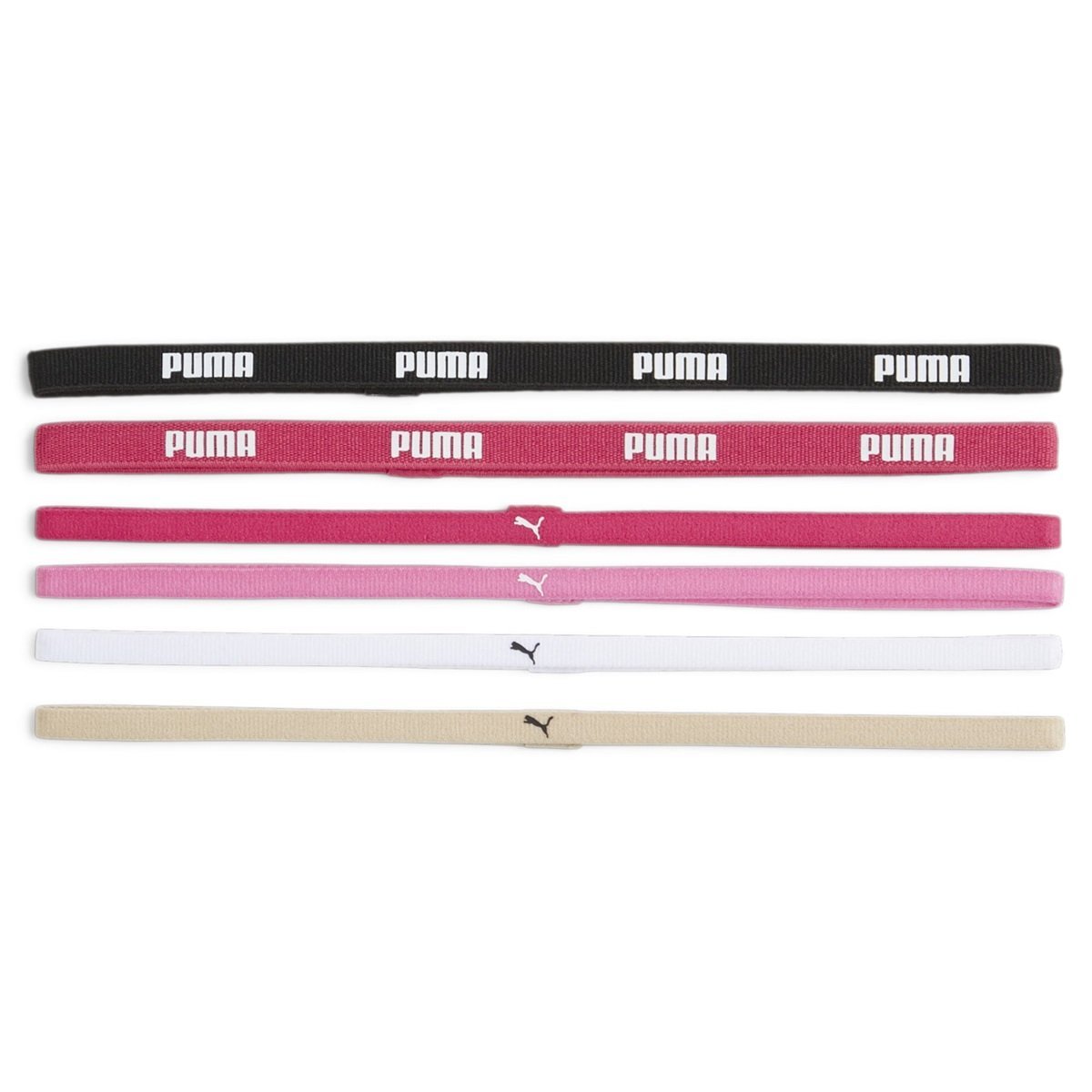 Puma AT Sportbands čelenka (6ks) W - čierna/ružová/biela/hnedá