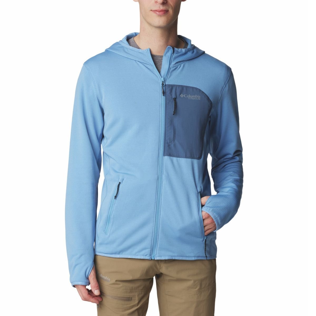 Mikina Columbia Triple Canyon™ Grid Fleece Hooded FZ M - modrá