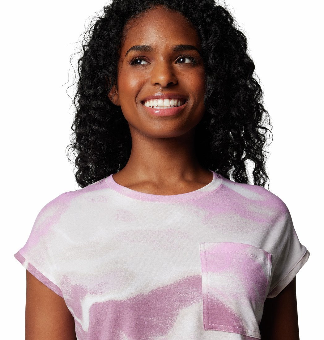 Tričko Columbia Boundless Trek™ Short Sleeve Tee W - biela/ružová
