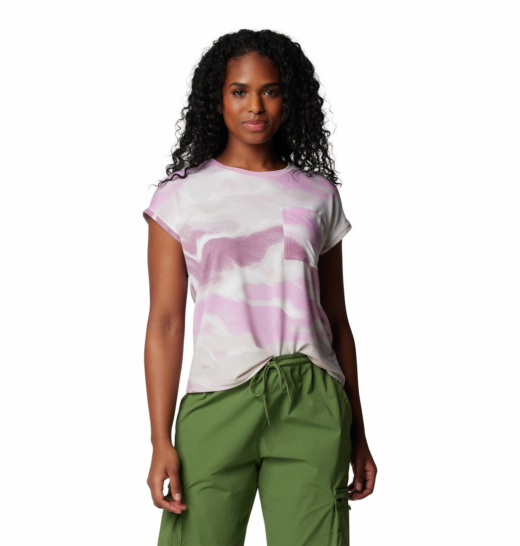 Tričko Columbia Boundless Trek™ Short Sleeve Tee W - biela/ružová