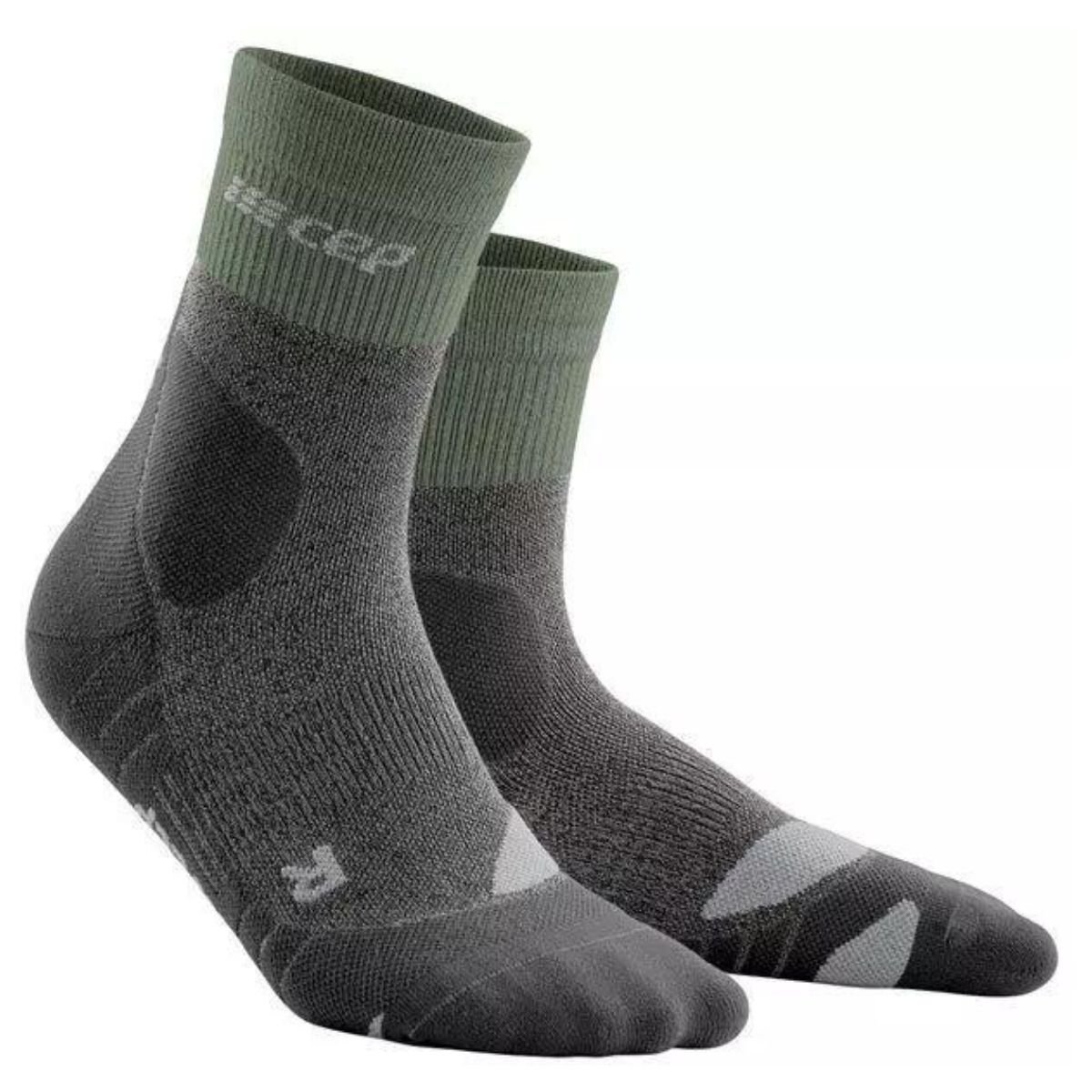Ponožky CEP Merino W - zelená/sivá