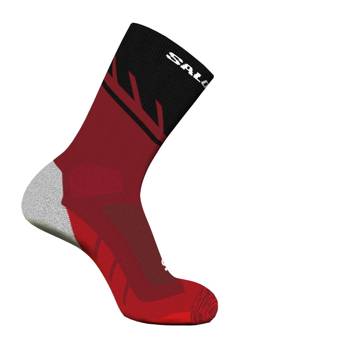 Ponožky Salomon Speedcross Crew - červené/čierne