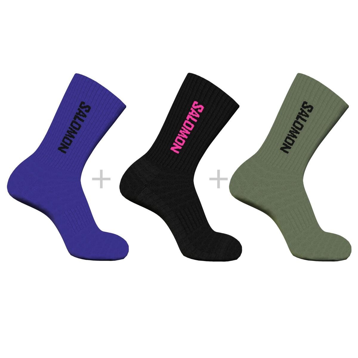 Ponožky Salomon Everyday Crew 3-pack - modré/čierne/zelené