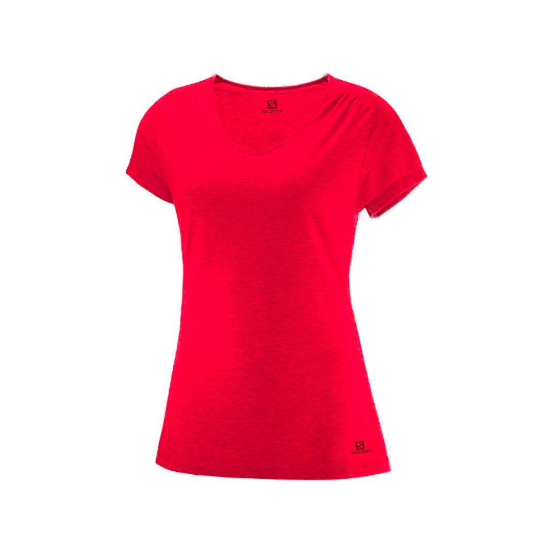 Dámske tričko Salomon Promo SS TEE W - červená M