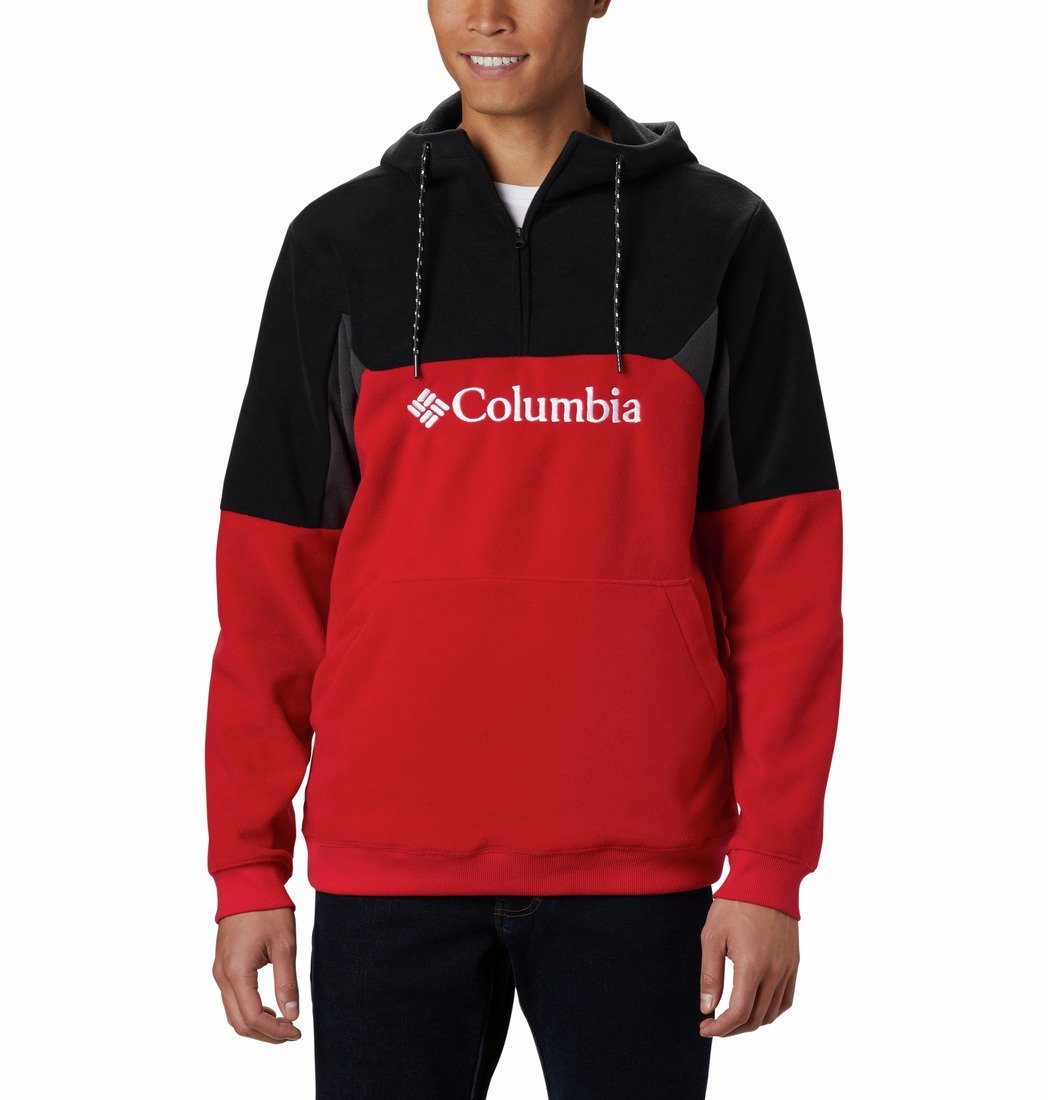 Mikina Columbia Lodge™ II Fleece Hoodie M - červená/čierna