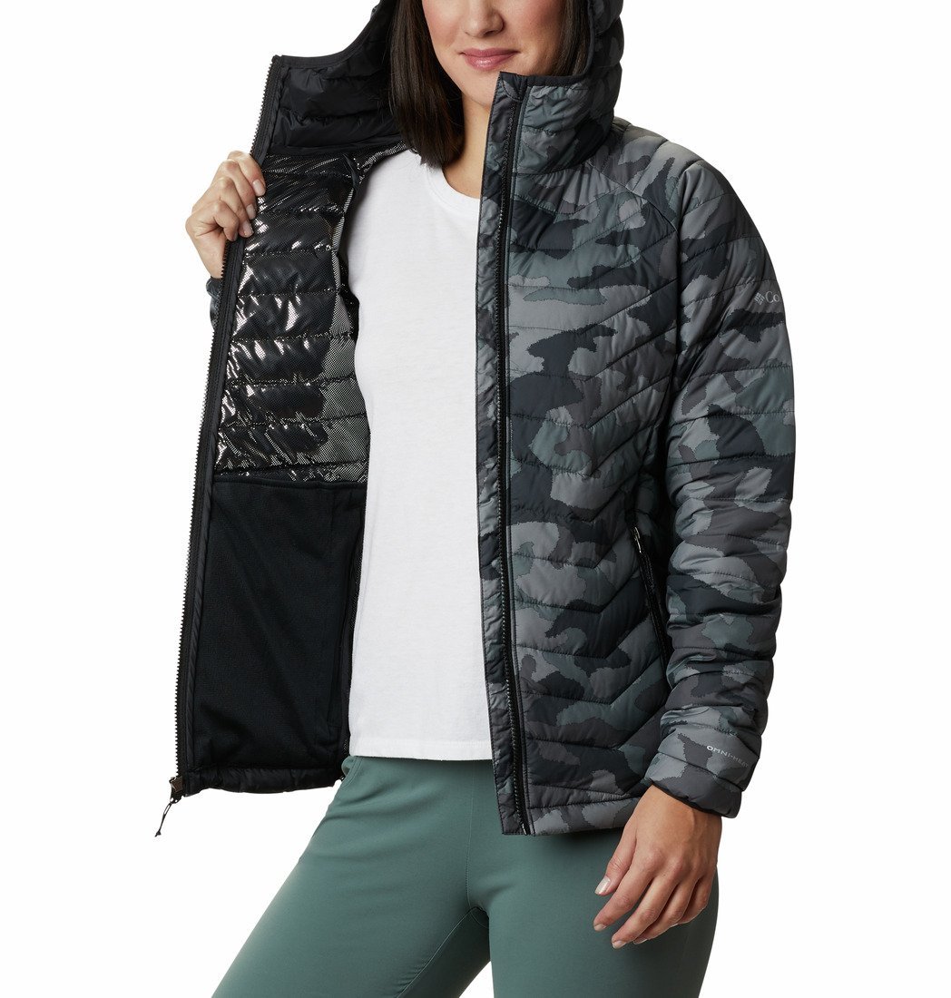 Bunda Columbia Powder Lite™ Hooded Jacket - sivá/čierna