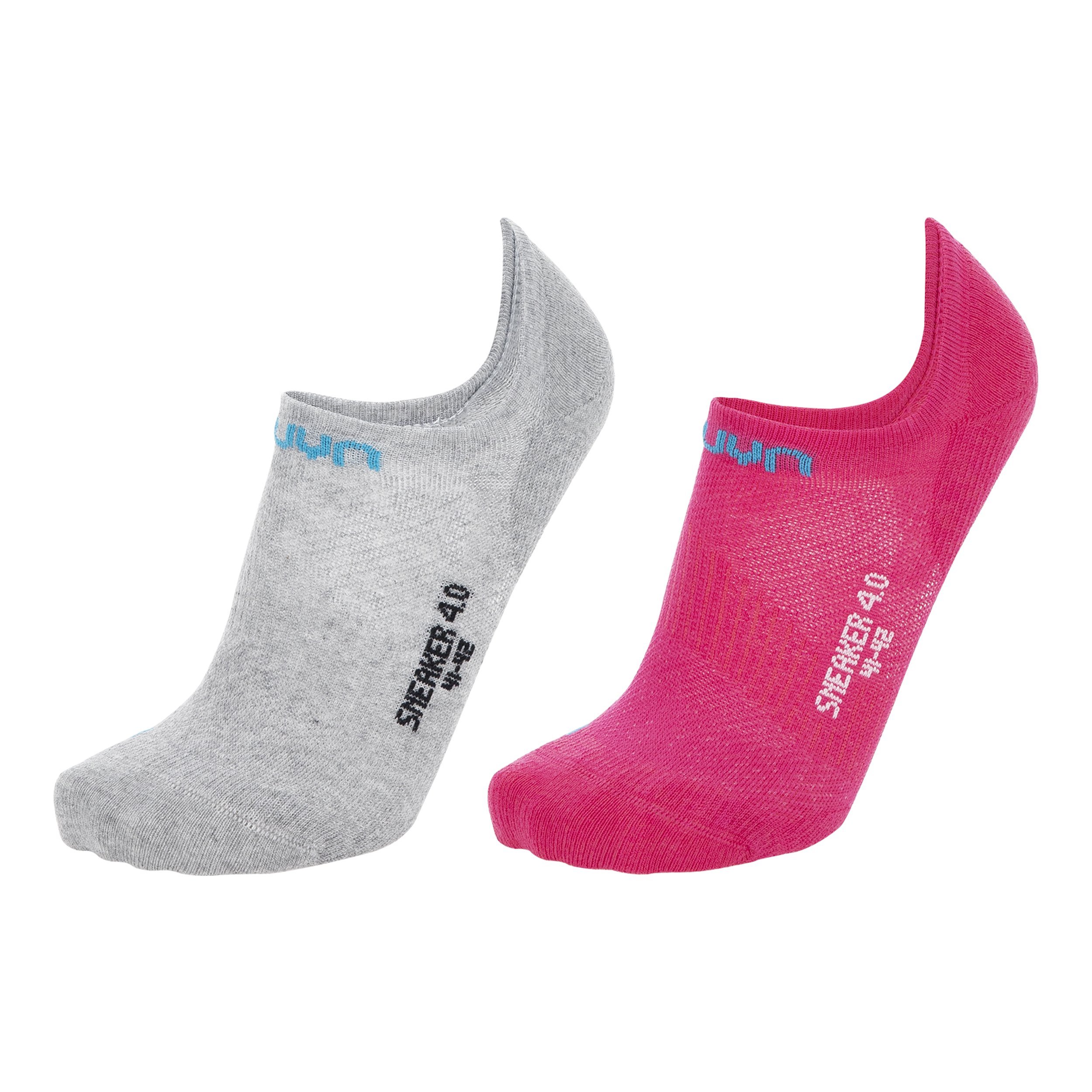 Ponožky UYN SNEAKER 4.0 SOCKS 2PRS PACK UNISEX - sivá/ružová
