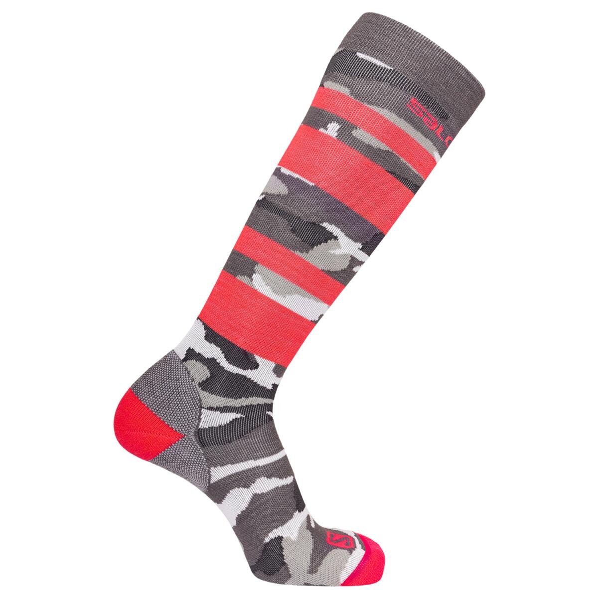 Ponožky Salomon QST BLANK - sivá/červená