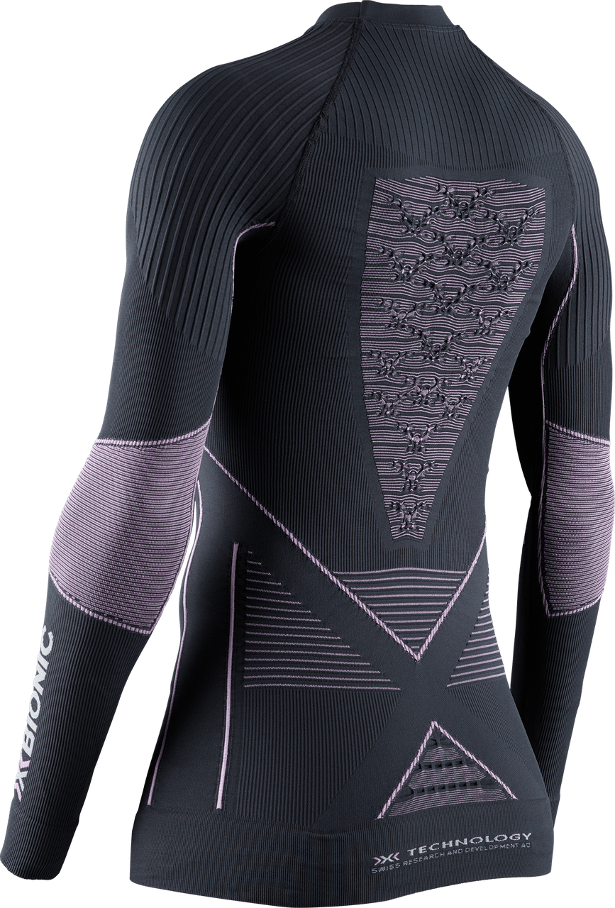 Tričko X-Bionic Energy Accumulator 4.0 shirt round neck LG SL W - čierna/ružová