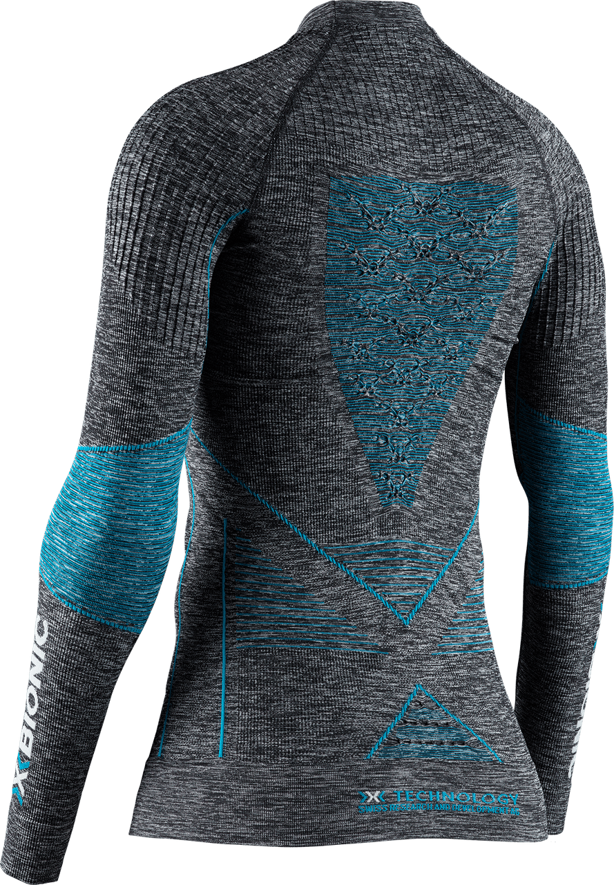 Tričko X-Bionic Energy Accumulator 4.0 Melange Shirt Round Neck LG SL W - sivo-modrá