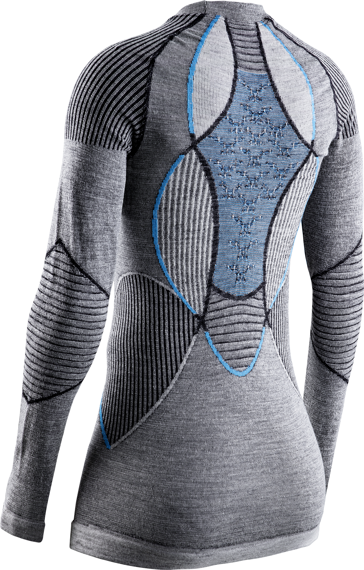 Tričko X-Bionic Apani 4.0 Merino Shirt Round Neck LG SL W - čierna/sivá/modrá