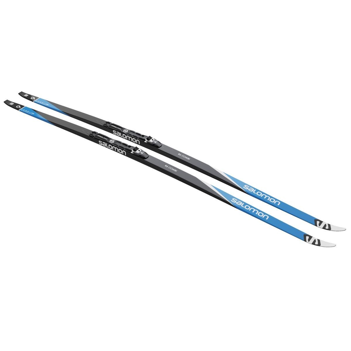 Bežecké lyže Salomon R6 COMBI + viazanie PROLINK PRO COMBI - čierna/modrá