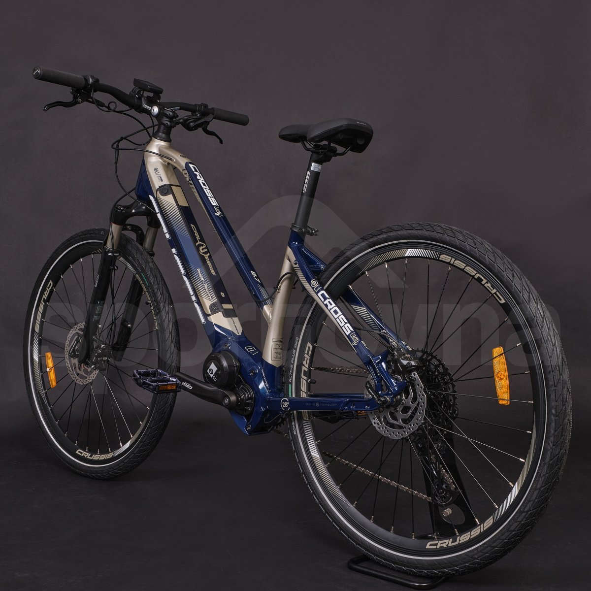 Elektrobicykel Crussis OLI Cross lady 8.7-M 28" 720Wh - modrá/strieborná