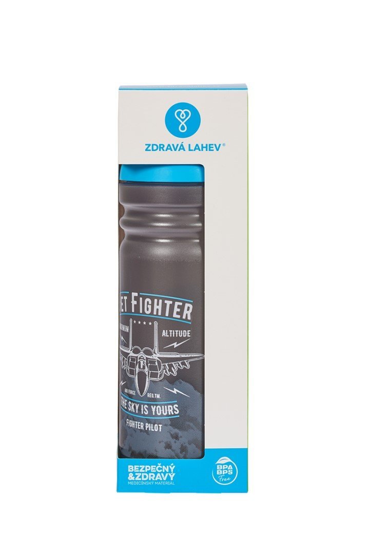 Fľaša Zdravá lahev Fighter (700 ml) - sivo-modrá
